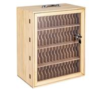 Nizer Meuble de rangement en bois pour téléphone portable 60 emplacements pour salle de classe et bureau avec poignée et support de téléphone durable, idéal pour une utilisation en classe ou au bureau