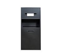 Nizer Nizer Alcôve encastrée étanche multifonction en acier inoxydable pour salle de bain avec poubelle intégrée Noir 670 x 300 x 140 mm