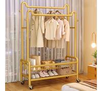 Nizer Portant à vêtements en métal à double barre avec rangement pour chaussures Montage facile 100 cm