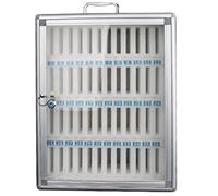 Nizer Porte-tableau de poche transparent en acier inoxydable avec poignée pour bureau, salle de classe, école, réunion, magasins jusqu'à 48 téléphones
