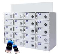 Nizer Rangement de téléphone en acrylique - 40 emplacements pour téléphone portable de bureau blanc élégant et durable pour bureau design propre pour un accès facile et un espace sans encombrement