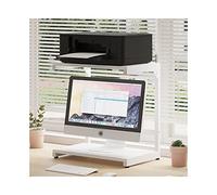 Nizer Support d'imprimante à 2 niveaux haute capacité pour bureau à domicile et bureau - Rehausseur de moniteur réglable pour économiser de l'espace