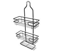 Nizer Support mural à 3 étages pour salle de bain - Support de rangement autocollant pour salle de bain pour shampoing, articles de toilette et pommeau de douche - Solution peu encombrante pour salle