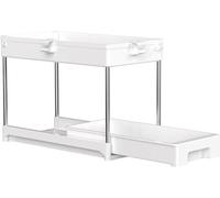 NizerMobile Étagère de cuisine coulissante blanche avec poignée poussoir, parfaite pour la maison et le bureau