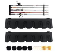 Nizirioo 1 Paire Support Canne À Pêche, Porte Canne À Pêche, Ratelier Canne A Peche Support De Canne À Pêche Support Mural Horizontal Support De Rangement pour Garage Bateaux, pour 6 Cannes À Pêche
