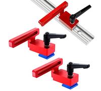 Nizirioo 2 Pièces 30 Type Mitre Track Stop, Fixation T-Slot Mitre Track Stop, Butée De Rail En T, Outil De Menuiserie Mitre Track En Alliage D'Aluminium Butée De Rail À Onglet Arrêts De Rail En T