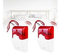 Nizirioo 2 Pièces Alarme Son Lumière : Sirène Stroboscopique Câblée, Alarme de Coupure de Courant avec Lumière Flash(220V)