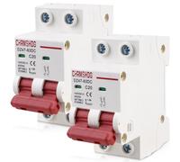 Nizirioo 2 pièces Disjoncteurs DC: DC 1000V 20A 2 Broches DZ47-63, Disjoncteur Photovoltaïque pour systèmes photovoltaïques, Montage sur Rail DIN 35 mm
