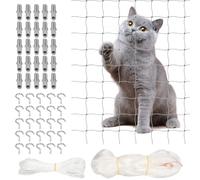 Nizirioo 3 x 3 m Filet pour chat pour balcon - Filet de protection pour chat - Fenêtre - Sans perçage - Filet transparent pour chat - Pour balcon - Pour sécuriser le balcon, les fenêtres