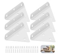Nizirioo 6 Pièces Support D'Étagère Triangle Support Etagere Supports D'Étagère Flottants Supports À Tablettes Flottantes En Triangle En Métal, Avec Vis Pour Déco Salon Chambre Salle De Bain(Blanc)