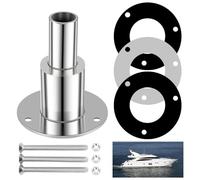 Nizirioo Ajustement de la peau de l'échappement : 24 mm droit en acier inoxydable Through Hull avec vis et écrous, ajustement de la peau à travers le fuselage pour chauffage diesel, camion, bateau,