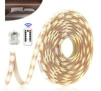 Nizirioo Bande LED à Piles 5M 150 Piles avec Télécommande 8 Modes Étanche pour Intérieur et Extérieur Noël Halloween (Blanc Chaud)