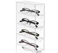 Nizirioo Boîte De Rangement Pour Lunettes, Boite De Stockage À Lunettes, Boîte À Lunettes Avec 4 Tiroirs Organisateur De Lunettes De Soleil Support Lunette Pour Lunettes Cosmétiques Transparent