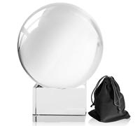 Nizirioo Boule De Cristal, Boule en Verre, K9 Boule De Verre avec Support, Boule Transparente Sphère De Cristal avec Sac De Rangement pour Photographie Décoration Méditation Cadeau (80mm)