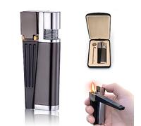 Nizirioo Briquet Coupe-Vent Rechargeable : Briquet étanche Coupe-Vent, 2 en 1 Portable Pliable en métal avec Tube pivotant, Briquet Rechargeable avec boîte Cadeau pour Le Camping