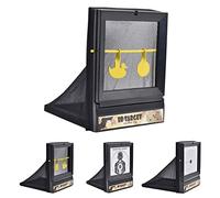 Nizirioo Cible à Cible basculante avec boîtier collecteur de balles : Cible avec 10 papiers cibles et 2 plaques cibles en métal, Cible pour Airsoft