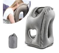 Nizirioo Coussin de voyage gonflable - Coussin de voyage gonflable - Confortable - Soutient la tête et le menton - Pour voiture, avion, train, camping