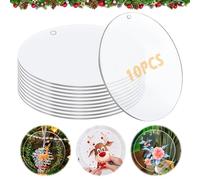 Nizirioo Disques Acryliques Clairs Ronds,10 Pièces Plaque Rond Acrylique,20cm,2mm,Cercle Acrylique Blancs Disques,Acrylique Transparent Disque pour DIY,Cadres Peinture,Peinture,Encadrement