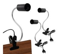 Nizirioo E27 Lampe à Clip : 2 Pièces E27 Lampe à Pince avec Col De Cygne Réglable à 360°, avec Câble Long, Interrupteur et Prise (Sans Ampoule)
