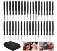 Nizirioo Ensemble de 36 pièces d'outils de démontage de bornes pour véhicules - Ensemble d'outils de démontage de câbles avec housse de protection, outil de déverrouillage pour voiture pour la plupart