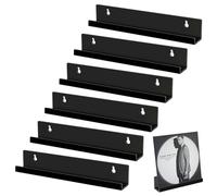 Nizirioo Étagère Murale pour Disques, 6Pcs Support Vinyle Mural Acrylique, 30.5 * 4.3 * 4.3cm Porte Disque Vinyle Mural Etagère Noir, Etagere Mural Disque Vinyle en Acrylique pour Disques Vinyles