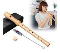 Nizirioo Flûte à bec soprano en bois d'érable avec doigté allemand 8 trous Kit de nettoyage