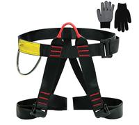 Nizirioo Harnais D'escalade,Baudrier Escalade Avec Gants,Harnais Élagage Ceinture De Sécurité,Harnais Guide Demi-Corps Pour Homme,Femme,Alpinisme,Escalade,Rappel