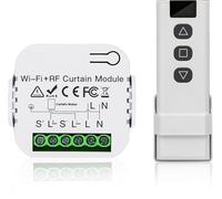 Nizirioo Kit de commande de volet roulant, moteur et télécommande RF, portée 100 m, interrupteur pour volets roulants, stores, auvents