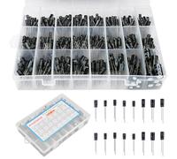 Nizirioo Kit de condensateurs électrolytiques 24 valeur 630 pièces Kit de condensateurs électrolytiques de 10 uF à 2200 uF 10 V 16 V 25 V 50 V Kit capacitor en aluminium avec boîte de rangement