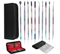 Nizirioo Kit d'outils de modélisation Kit d'outils de sculpture à la cire Outils : 10 pièces Kit d'outils de poterie en acier inoxydable avec sac de transport, outil d'argile, outil de sculpture à