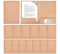 Nizirioo Lot de 15 porte-documents en papier kraft avec 2 pochettes, porte-documents A4, porte-documents en papier kraft, porte-documents pour documents réunions