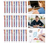 Nizirioo Lot de 30 stylos à bille rétractables multicolores 6 en 1 - 0,7 mm - Pour le bureau, le dessin et l'écriture - Fournitures scolaires - Étudiants et enfants