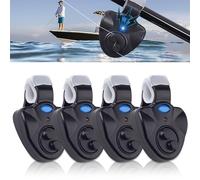 Nizirioo Lot de 4 détecteurs de touche électroniques sensibles pour la pêche - Indicateur lumineux - Avec indicateur lumineux LED - Facile à fixer