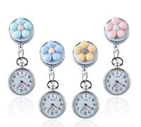 Nizirioo Lot de 4 montres d'infirmière : montre rétractable et clip, quartz portable, pour infirmières, médecins, étudiants, femmes