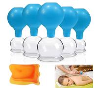 Nizirioo Lot De 5 Ventouses En Verre, Ventouses En Silicone, Ventouses De Massage Sous Vides, Ventouses En Verre Avec Boule Silicone Pour Massage De La Tête Du Cou, Du Visage, Du Corps