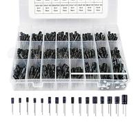 Nizirioo Lot de 500 condensateurs électrolytiques en aluminium 0,1 uF à 1000 uF avec boîte de rangement, 10 V 16 V 25 V 50 V