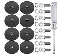 Nizirioo Lot de 8 grands aimants en néodyme caoutchoutés extra puissants Ø 43 mm avec filetage extérieur M6 et tournevis 10 kg, aimants à visser pour vis, œillet ou crochet