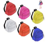 Nizirioo Mini sacs à dos petits sacs d'école : 6 pièces sac à dos poupée miniature fournitures scolaires, mini sac à dos livre miniature, modèle sac à dos décoratif mini accessoires de décoration mini