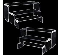 Nizirioo Présentoir surélevé en acrylique transparent : 6 pièces Support de présentation surélevé transparent en acrylique Support de présentation transparent Étagère de vitrine transparente pour