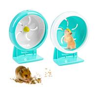 Nizirioo Roue pour hamster - Diamètre : 18 cm - Avec support réglable - Roue silencieuse - Disque antidérapant pour Totoro Mouse, écureuil, chinchilla, petit animal de compagnie - Bleu