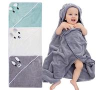 Nizirioo Serviette à Capuche/Cape de Bain, Lot de 3 Sorties de Bain Bébé 80 X 80cm pour 0 à 3 Ans