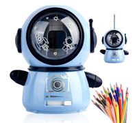 Nizirioo Taille-crayon électrique pour enfants: automatique avec trois modes réglables, conteneur et design astronaute pour les espaces croquis