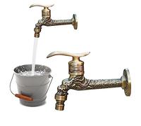 Nizirioo Vintage Robinet en Forme de Dragon Sculpté - Long 1/2" Eau Froide pour Lavabo Mural, Machine à Laver, Salle de Bain, Jardin, Cuisine