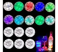 Niziroo LED sous-Verres Autocollants Lumineux : 16pcs sous-Verres LED, Autocollants LED, Autocollants LED, 7 Couleurs LED sous-Verres, Autocollants LED Auto-adhésifs, café, thé, bière, Tasses