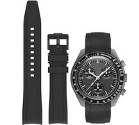 Niziruoup Bracelets Montre Silicone Extrémité incurvée 22mm, Pas de Gap, Souple Bracelet de Rechange incurvé sans lacunes Bracelets de Remplacement pour Hommes Femmes,Noir/Boucle noire 22mm