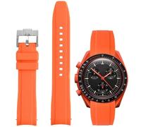 Nizonlaie Bracelet de montre pour Moonswatch, 20 mm, à libération rapide, extrémité incurvée, style de tissage en caoutchouc de silicone de qualité supérieure, bracelet de rechange en silicone