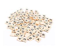 NIZUUONE Alphabeto en Bois: Carreaux avec des Chiffres pour Les Jeux éducatifs, Idéal pour L'orthographe et la Formation de Reconnaissance d'image, 100 Pièces pour