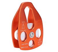 NIZUUONE Bloc à Poulies Simples de 30Kn et Poulie de Plaquette pour la de Sauvetage de Montagne Patrouille de Ski avec Alliage en Aluminium-magnésium Grande Manche en Corde Lisse (Orange)