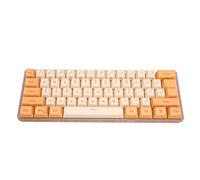 NIZUUONE Clavier de Jeu USB 61 Touches, Clavier Filaire Mécanique à Contraste de Lumière Rvb pour Jeux de Bureau (Beige orangé)