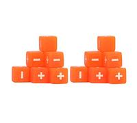 NIZUUONE Ensemble de Dés Mathématiques de 16 Mm 20 Pcs de Fonction de Fonctionnement gravé avec Plus de Signes Moins pour l'enseignement en Classe (Orange)